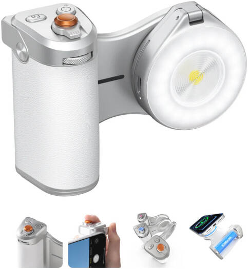 Telesin Magnetic Pro Shot Imaging Grip, Camera Handle Grip, Magnetic Mount Shooting Grip, Action Camera Stabilizer Grip, Vlogging Handle for GoPro DJI, White | P5-MP-003WH-us1
