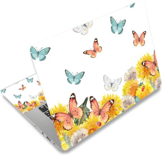 ALAYRA Laptop skin sticker decal, 12'' 13'' 13.3'' 14'' 15'' 15.4'' 15.6'' laptop skin sticker protector cover for toshiba hp samsung dell apple acer leonovo sony asus laptop notebook (colorful butter