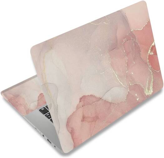 ALAYRA Laptop Skin Sticker Decal, 12 13 13.3 14 15 15.4 15.6 inch Laptop Art Decal Protector Notebook Netbook PC 15.6" Universal Vinyl Cover, Nude Pink Marble 01
