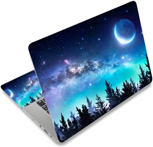 ALAYRA Laptop Skin Sticker Decal, 12 13 13.3 14 15 15.4 15.6 inch Laptop Art Decal Protector Notebook Netbook PC 15.6" Universal Vinyl Cover, Forest Moon Sky 01