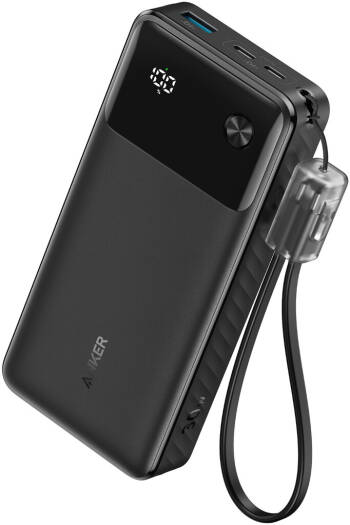 Anker Power Bank, 20,000mAh Portable Charger With 30W Max PD Fast Charging, 3-way Output, Digital Display, Eco Friendly Design, 2 x USB-C & USB-A Ports | A1384H11