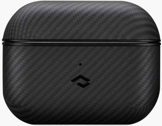 Pitaka MagEZ Case, Built-In MagSafe Magnets, 600D Aramid Filter, Non-Slip Texture Grip, Form-Fitting Design, For Airpods Pro/Pro2, Black/Grey Twill | APM7001