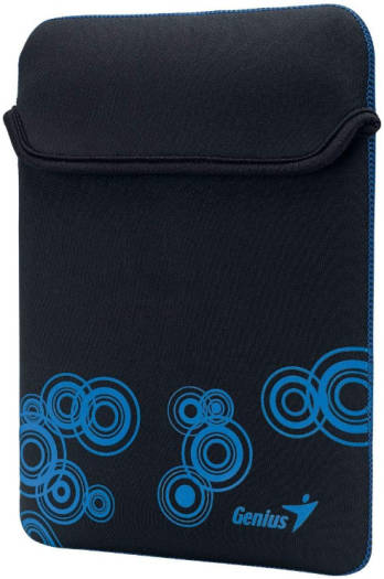 Genius GS-1001 Tablet Sleeve, Neoprene / Polycarbonate Material, Solid Pattern, Fits Up To 10 Inch Tablet PC and e-Book, Black / Blue, Sleeve Only | 39700018102