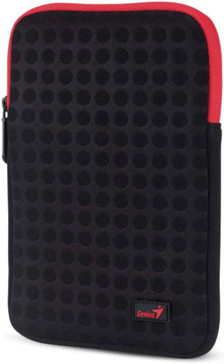 Genius GS-721 7.9 Bubble Tablet Sleeve, Protects Against Shocks and Scratches, Colorful Stylish Design, Polycarbonate Material, Solid Pattern, Red - Black | 39700007101