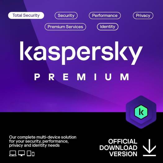 Kaspersky Premium Total Security + Customer Service Support, 3 Devices, 1 Year, Behavioral Shield, Box W/o CD | KL1047I5CFS-SLIM