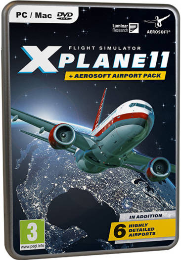 Microsoft X-Plane 11 Flight Simulator, Aerosoft Airport Collection, More Than 8000 3D Modelled Airfields, Intuitive User Interface, For PC Gaming, DVD Pack | AS14586