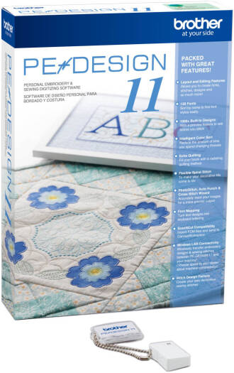 Brother PE-DESIGN 11 Embroidery Software, IBM PC or Compatible Computer, Monitor with XGA (1024x768), 16-Bit Color or Higher, Processor of 1 GHz or Higher | PE-DESIGN 11