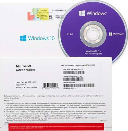 Microsoft Windows 10 Home 64-bit English International | KW9-00139U2/KW9-00109