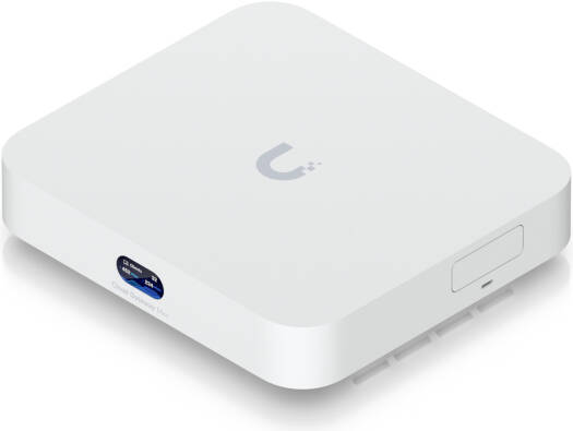 Ubiquiti Cloud Gateway Max, 30+ UniFi Device / 300+ Client Support, 2.3 Gbps IPS Routing, Selectable NVR storage, 2.3 Gbps IDS/IPS Throughput, 0.96" Status Screen LCM Display, White | UCG-MAX
