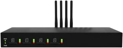 Dinstar UC2000-VE-4T-B SIP VOIP LTE Gateway, 4x LTE Channels, Business Version, Voice over LTE (VoLTE), SMS to Email, Auto CLIP, Flexible Dial Rules & Manipulation Rules, Black | UC2000-VE-4T-B