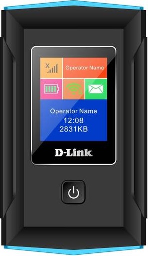 [DWR-933M] D-Link DWR-933M CAT6 4G/LTE Mobile Router, LCD Display, Supports 2.4 GHz & 5 GHz Band, 300 Mbps Downlink & 50 Mbps Uplink LTE Mode, Built-In Firewall, Black / Blue | DWR-933M