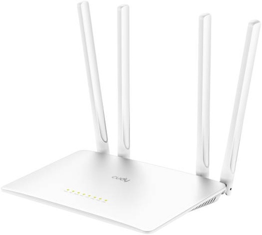 [WR1200] Cudy WR1200 AC1200 Dual Band WiFi Router, 5 GHz & 2.4 GHz, RJ45 Cable, Speeds Up To 1.2 GBPS, 4 Antennas, White. | WR1200