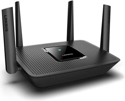 [MR8300] Linksys MR8300 Tri-Band Mesh AC2200 Wi-Fi 5 Router, Up to 2200 Mb/s Speed, Multi-User MIMO Technology, 2200 sq ft Coverage, 4x 10/100/1000 Mb/s Ethernet LAN Port, Beamforming+, Black | MR8300
