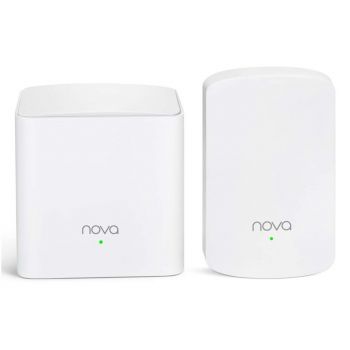[MW5 2PK] Tenda MW5 Nova Mesh WiFi System: Whole Home Coverage, Alexa compatible, Plug-in Design, 1200 Mbps Data Transfer, White, 2 Pack | MW5 2PK
