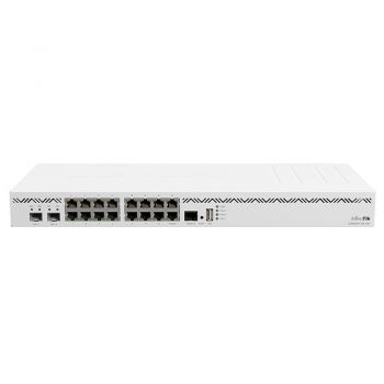 [CCR2004-16G-2S+] MikroTik Cloud Core 16 Port Gigabit Ethernet Router, Firewall VPN Dual 10Gb SFP+, ARM 64-Bit Architecture, 4GB RAM, 128MB NAND Storage, 16 10/100/1000 Ethernet Ports, White | CCR2004-16G-2S+