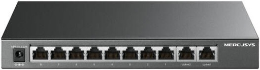[MS110GMP] Mercusys MS110GMP 10-Port Gigabit Desktop Switch, 8-Port PoE+, 111W Power Budget, 2x Gigabit Uplink, 250M Extend Mode, Isolation Mode, Plug & Play, Fanless Metal Case | MS110GMP