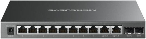 [MS112GMP] Mercusys MS112GMP 12-Port Gigabit Desktop Switch, 8-Port PoE+, 110W Power Budget, 2x Gigabit Uplink, 2x SFP Slots, 802.3af/at, Isolation Mode, Plug & Play, Metal Case | MS112GMP