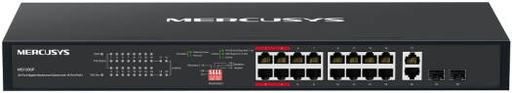 [MS120GP] Mercusys MS120GP 20-Port Gigabit Rackmount Switch, 16-Port PoE+, 192W Power Budget, 2x Gigabit Uplink, 2x SFP Slots, 802.3af/at, Isolation Mode, Plug & Play, Metal Case | MS120GP