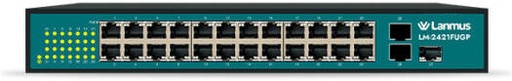 [LM-2421FUGP] Lanmus 24 Port Unmanaged Switch, 10/100/1000M Speed, 360W, 54Gbps, Gigabit Ethernet Switch, Unmanaged LAN Switch, Plug and Play Network Hub, Home Office and CCTV Networking Switch | LM-2421FUGP