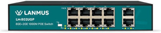 [LM-802UGP] Lanmus 8 Port Unmanaged Switch, 10/100/1000M Speed, 120W, 20Gbps, Gigabit Ethernet Switch, Unmanaged LAN Switch, Plug and Play Network Hub, Home Office and CCTV Networking Switch | LM-802UGP