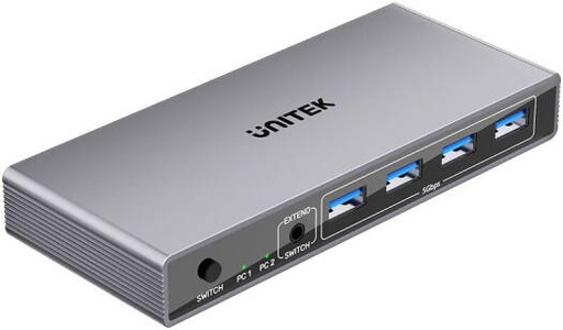 [V1309AGY01-UK] Unitek 5Gbps HDMI KVM Switch, 4K@60Hz Max Resolution, Up to 5Gbps Data Transfer Speed, Aluminum Alloy, Plug and Play, 100cm Cable Length, Space Grey | V1309AGY01-UK