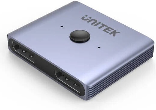 [V1609A] Unitek 8K DisplayPort Bidirectional Switch, Up To 8K@60Hz/4K@120Hz Resolution, One Key Switch, Aluminum Housing, Space Gray | V1609A