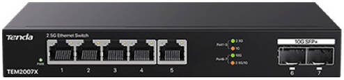 [TEM2007X] Tenda TEM2007X, 7-Port Multi-Gigabit Ethernet Switch with 5x 2.5GbE RJ45 Ports and 2x 10GbE SFP+ Ports, Metal Case, Desktop & Wall-Mountable | TEM2007X