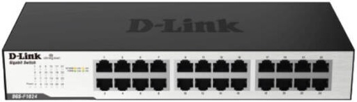 [DGS-F1024] D-Link 10/100/1000 Mbps Unmanaged Switch, 24 Gigabit LAN Ports, 2000 Mbps at Full-Duplex, IEEE 802.3az Energy Saving, LED Indicators, Black | DGS-F1024
