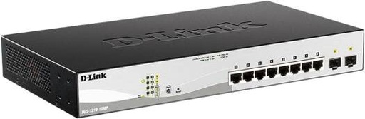 [d-link-poe-switch-8-10-port-smart-managed-layer-2-gigabit-ethernet-with-2-gigabit-sfp-ports-and-130w-poe-budget-dgs-1210-10mp] D-Link PoE+ Switch, 8 10 Port Smart Managed Layer 2+ Gigabit Ethernet with 2 Gigabit SFP Ports and 130W PoE Budget (DGS-1210-10MP)