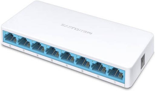 [MS108] Mercusys MS108 8-Port Desktop Switch, 8x 10/100Mbps RJ45 Ports, 1.6Gbps Switching Capacity, Auto MDI/MDIX, Plug & Play, Fanless Design, Compact Desktop Switch | MS108