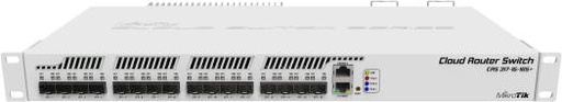 [CRS317-1G-16S+RM] MikroTik Cloud Router Switch: 16x SFP+ Ports, 1x 10/100/1000 Ethernet, 800 MHz, ARM 32-bit, 98DX8216 CPU, White | CRS317-1G-16S+RM