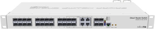 [CRS328-4C-20S-4S+RM] Mikrotik Cloud Router Switch, IEEE 802.1Q VLAN, 128 Gbps Switching Capacity, 95.2 Mpps Forwarding Rate, 20 SFP Ports, 4 SFP+ Ports, 1U Rackmount, RouterOS L5 or SwitchOS, White | CRS328-4C-20S-4S+RM