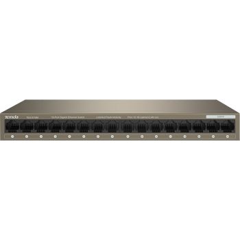[TEG1016M] Tenda 16-Port Gigabit Ethernet Switch, Lightning Protection, 32Gbps Capacity, 2Mb Buffer, Mini Steel Shell, VLAN, <12W Power | TEG1016M