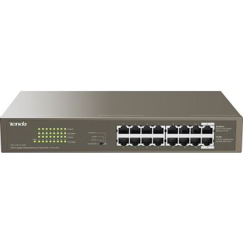 [TEG1116P-16-150W] Tenda TEG1116P 16 Ports Gigabit Unmanaged PoE Combo Switch, Output Power 135W, 6KV Port Lightning Protection, One Key VLAN, Cache Optimization, 32 Gbps Capacity | TEG1116P-16-150W