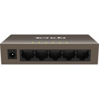 [TEF1005D] Tenda TEF1005D 5-Port Fast Ethernet Switch: 10/100M RJ45 Ports, Metal Design, Fanless, Traffic Optimization, 1Gbps Capacity, 448K Buffer | TEF1005D