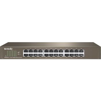 [TEG1024D] Tenda TEG1024D V7.0 24-Port Gigabit Ethernet Switch, 24*10/100/1000 Base-T Ports, 48Gbps Capacity, Input 100-240V AC, <12W | TEG1024D