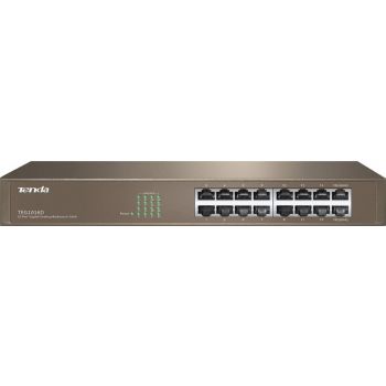 [TEG1016D] Tenda 16-Port Gigabit Ethernet Switch, V6.0, Surveillance & SMEs, 32Gbps, 100-240V, <12W Power, Sturdy Metal | TEG1016D