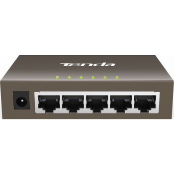 [TEG1005D] Tenda TEG1005D 5-Port Gigabit Ethernet Switch with 5*10/100/1000 Base-T Ports, 1Gbps Speed, <2.5W Power, Metal Housing | TEG1005D
