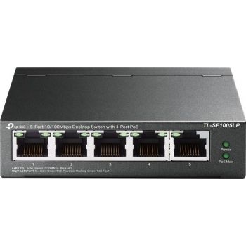 [TL-SF1005LP (UN)] TP-Link TL-SF1005LP Desktop Switch w/4-Port PoE, 5-10/100 Mbps RJ45, 41W power, 1Gbps capacity, IEEE 802.3af, 250m Poe, Plug&Play | TL-SF1005LP (UN)