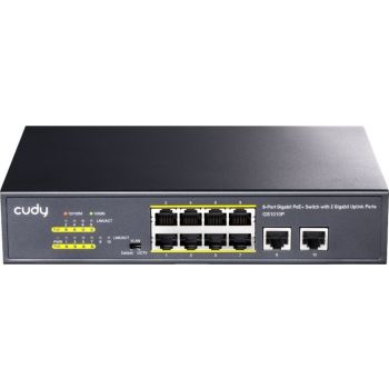 [GS1010P] Cudy 8-Port Gigabit PoE+ Switch with 2 Gigabit Uplink Ports 120W GS1010P | GS1010P