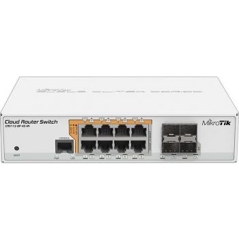 [CRS112-8P-4S-IN] Mikrotik CRS112-8P-4S-IN Gigabit Ethernet Smart Switch with PoE, SFP cages, 400MHz CPU, 128MB RAM, desktop case, RouterOS L5 | CRS112-8P-4S-IN