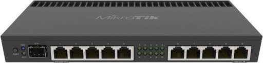 [RB4011iGS+RM] MikroTik RB4011 Ethernet 10-Port Gigabit 1U Rack Router, ARM 32Bit Architecture, 1GB RAM, 512MB NAND Storage, 10x 10/100/1000 Ethernet Ports, 1 SFP+ Ports, Black | RB4011iGS+RM