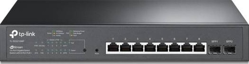 [SG2210MP] TP-Link JetStream 10-Port Gigabit Smart Switch with 8-Port PoE+, 20 Gbps Switching Capacity, 8x 10/100/1000 Mbps RJ45 Ports (PoE+), 2x 100/1000 Mbps SFP Slots, Black | SG2210MP