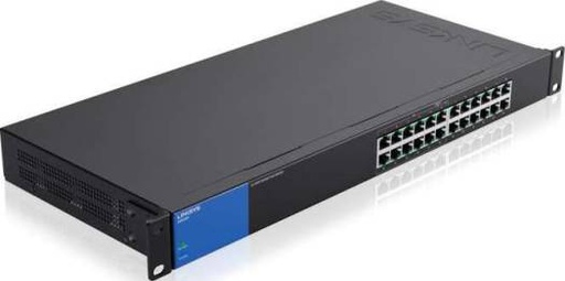 [LGS124P] Linksys 24-Port Gigabit PoE+ Switch, 120W Budget, Rack Mount, Unmanaged, 12 Port POE, Black | LGS124P