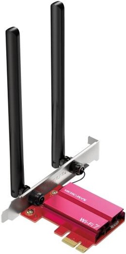 [MA37BE] Mercusys MA37BE BE6500 Wi-Fi 7 Tri-Band PCIe Adapter, 2882Mbps 6GHz, 2882Mbps 5GHz, 688Mbps 2.4GHz, Bluetooth 5.4, 4K-QAM, MU-MIMO, OFDMA, 2x Antennas, WPA3, Win 11 | MA37BE