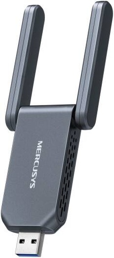 [MA37BEH] Mercusys MA37BEH BE6500 Wi-Fi 7 High-Gain USB Adapter, Tri-Band, 2882Mbps 6GHz, 2882Mbps 5GHz, 688Mbps 2.4GHz, 4K-QAM, MLO, MU-MIMO, USB 3.0, 2x High-Gain Antennas, WPA3 | MA37BEH