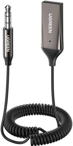[70601] UGREEN USB 2.0 to 3.5mm Bluetooth Adapter, High-quality Crystal-clear Audio Transmission, Bluetooth 5.0 Wireless Audio Adapter, Built-in Microphone for Making Calls on the Go, 5M Range, Black | 70601