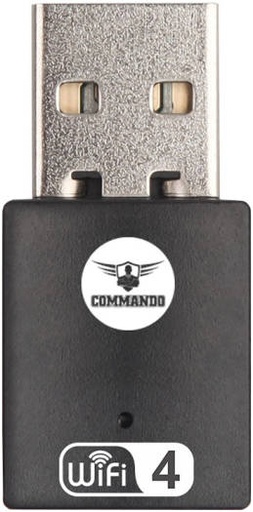 [AIR-WA300] COMMANDO Wireless USB Network Adapter, 300Mbps, 20dBm, Dual Internal Antenna, 64/128-bit WEP, Desktop/PC, Wider Coverage, Black | AIR-WA300