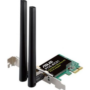 [90IG02S0-BO0010] ASUS Wireless-AC750 Dual-band PCI-E Adapter, IEEE 802.11, Dual band, 2 x R SMA Antenna | 90IG02S0-BO0010