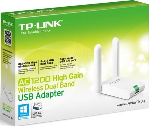 [tp-link-ac1200-wireless-high-gain-dual-band-usb-adapter-archer-t4uh] TP-Link AC1200 Wireless High Gain Dual Band USB Adapter (Archer T4UH)